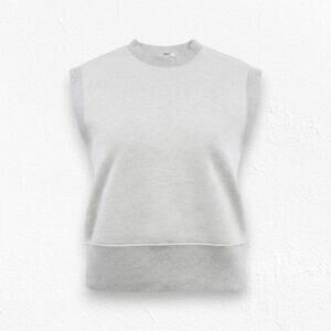 AGOLDE Simone Sleeveless Sweatshirt Gray Cream Fleece Lined Vest Size Medium